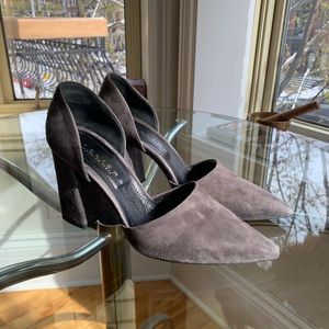🟥SOLD🟥 🥂✨ Ateliers - Grey suede Block Heels